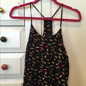 H&M black tank top with colorful cats!
