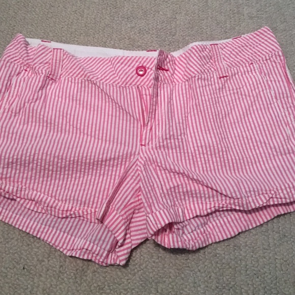 Pink seersucker shorts