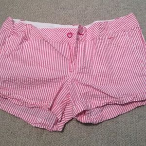 Pink seersucker shorts