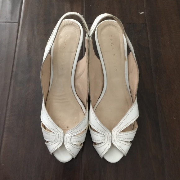 Zara white heels