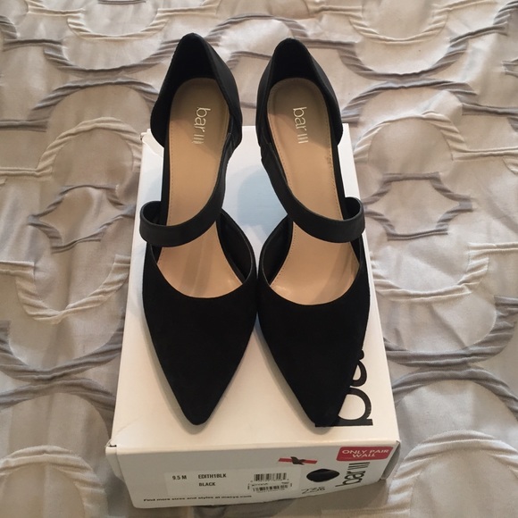 Bar III real leather and suede heels