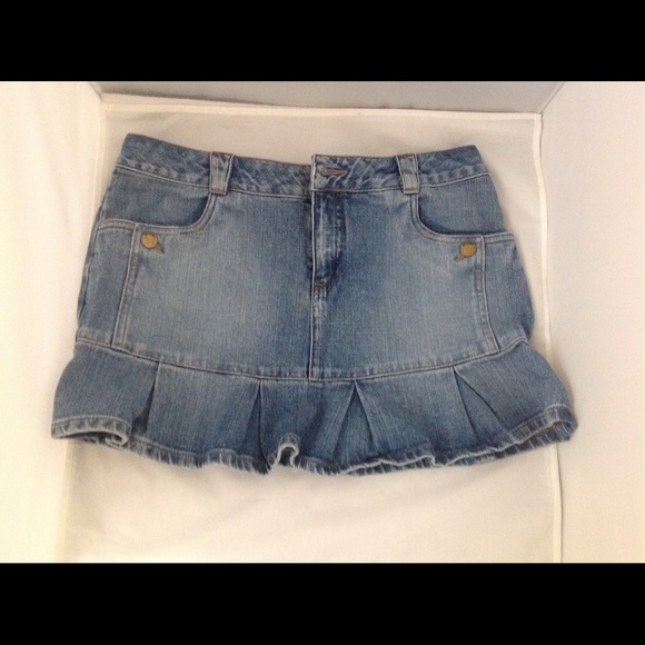Cute denim mini skirt with ruffles size 11 - Picture 1 of 4