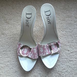 Pink & white Christian Dior high heel sandals