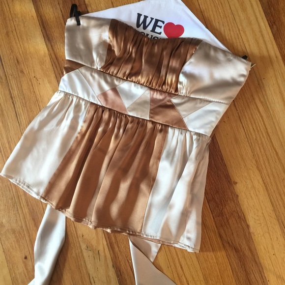 Bebe Strapless TOP 100% silk - Picture 2 of 4