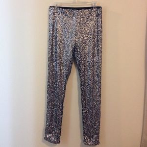 H&M Silver Sequin leggings