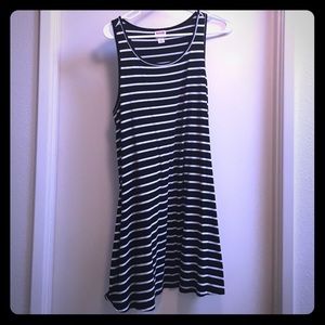 Black and white striped dress