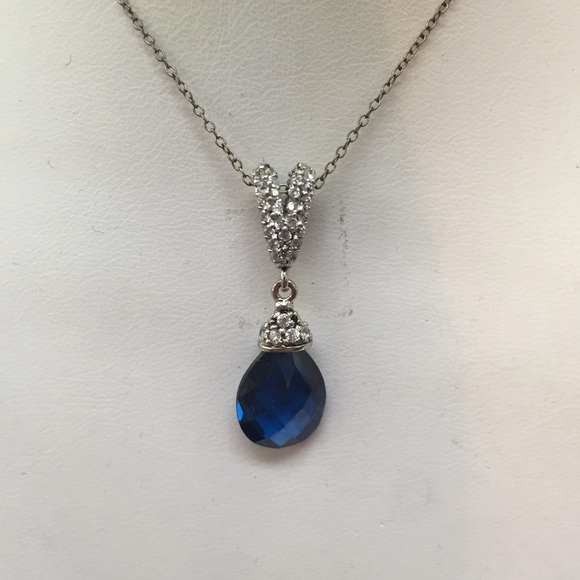 925 blue CZ pendant