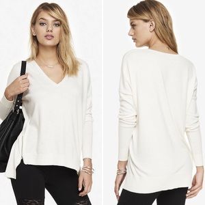 • Express V-Neck Double Zip Vent Tunic Sweater