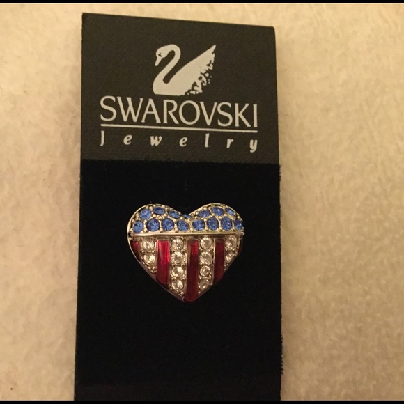 New Swarovski Heart Tack Pin