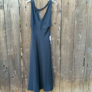 J. Crew NWT Black Silk Full Length Halter Dress