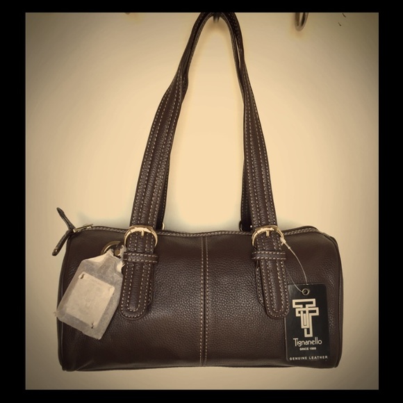 NWT Tignanello Brown Leather Handbag Purse Satchel