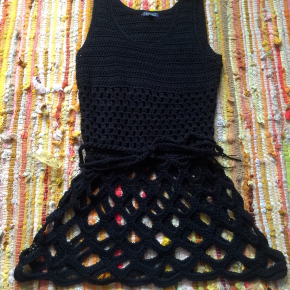 Vintage crochet see through detail dress 🔪