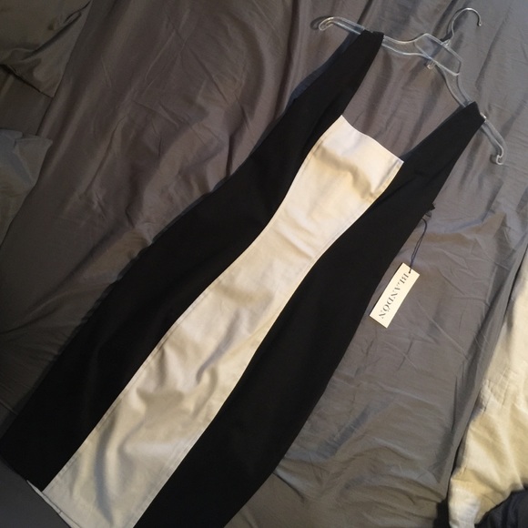 Color Block: Black and White Contoured Dress