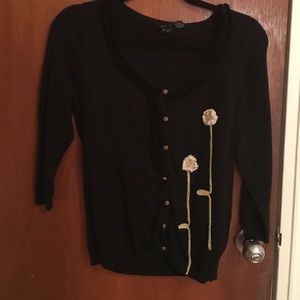 Black 3/4 length cardigan