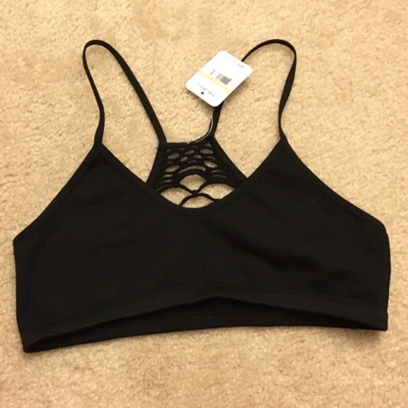 NWT Free People Bralette Bra Black M/L