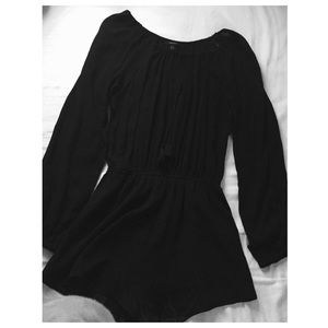 Forever 21 Black Tassel LS Romper