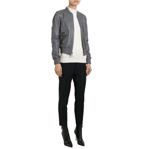 MICHAEL Michael Kors Leather Bomber Jacket - Picture 4 of 4