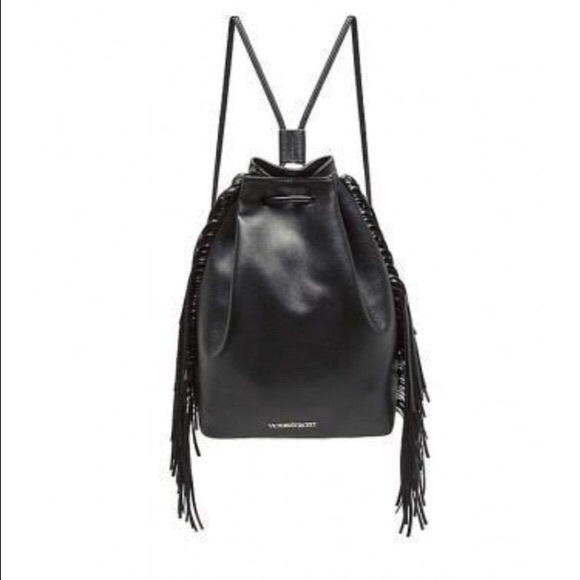 Victoria's Secret Handbags - Victoria's Secret Faux Leather Fringe Backpack