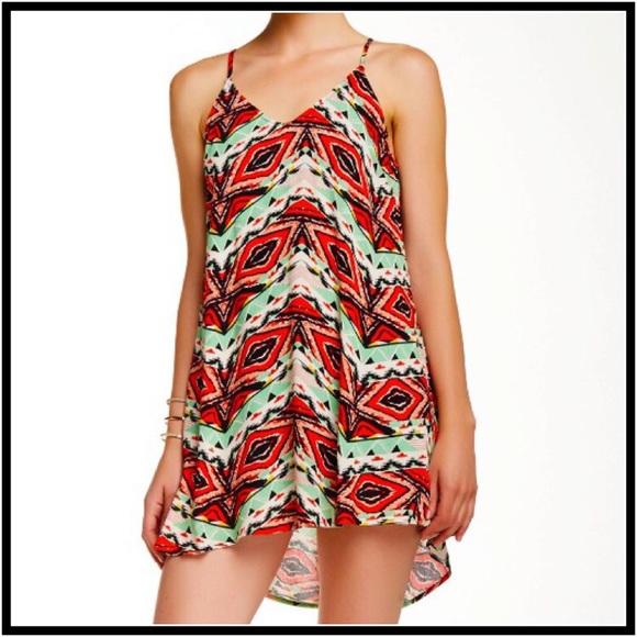 Lush Strappy Trapeze Print Dress - Large - Picture 2 of 3