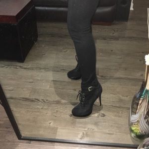 Sam Edelman Black Uma Lace Up Booties