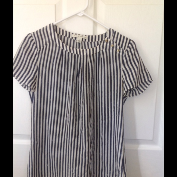 Banana Republic blue and white silk shirt