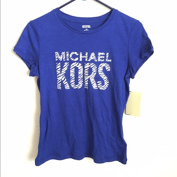 Blue Michael Kors Zebra Print Shirt