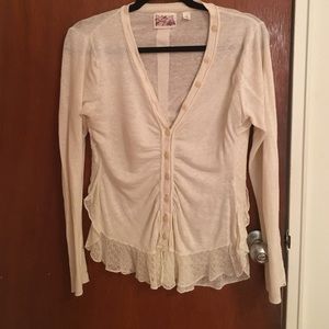 Cream Anthropologie cardigan
