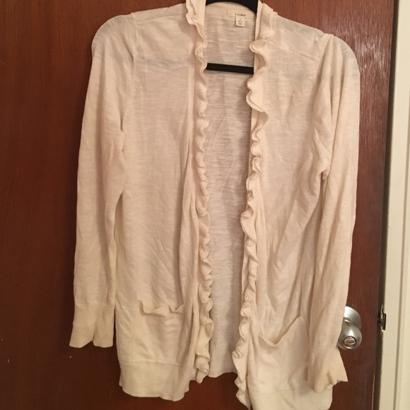 Cream ruffle cardigan