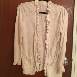 Cream ruffle cardigan
