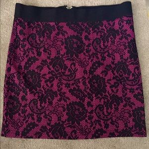Divided Skirts - Divided by H&M pink black lace floral mini skirt Divided Skirts - Divided by H&M pink black lace floral mini skirt