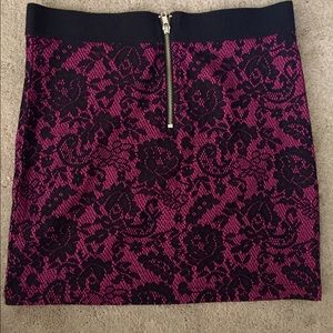 Divided Skirts - Divided by H&M pink black lace floral mini skirt Divided Skirts - Divided by H&M pink black lace floral mini skirt