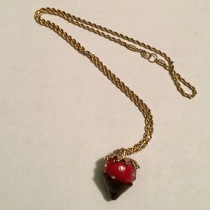 Chocolate covered strawberry necklace