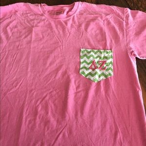 Delta Zeta Long Sleeved Comfort Colors Pocket Tee
