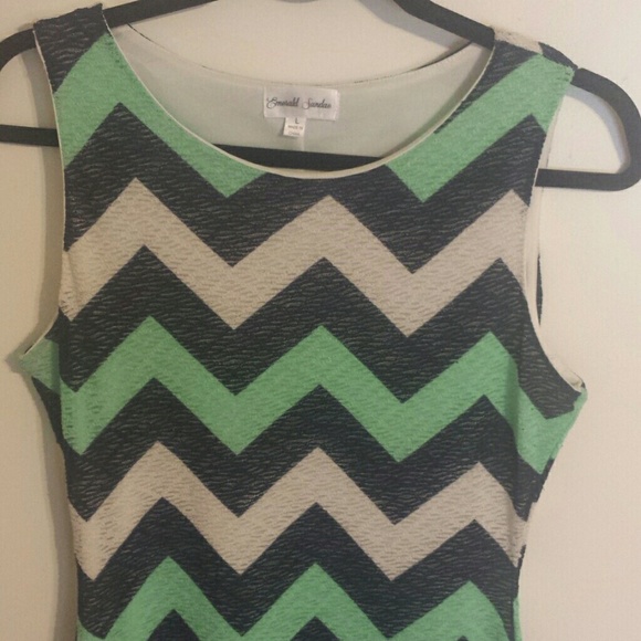 Long dress mint green, dark blue and white