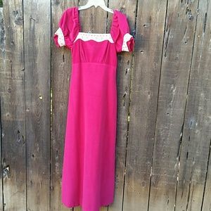Vintage 1960s Raspberry Velveteen Dress