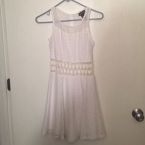 White cut out flowery dress