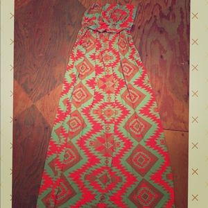 Long patterned maxi dress