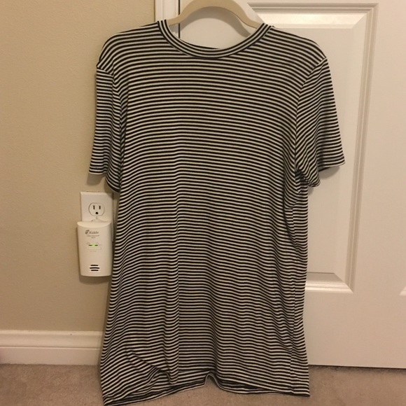 black and white striped t shirt dress