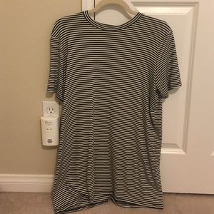 black and white striped t shirt dress