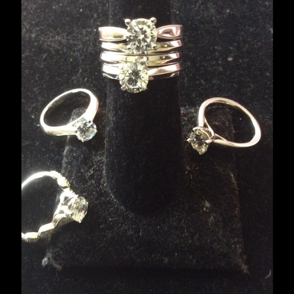 925 Silver CZ "engagement" rings