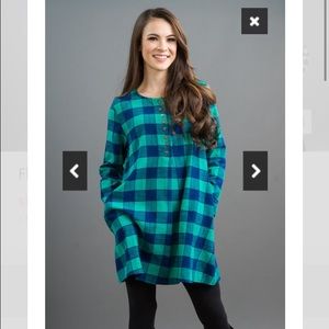Green & navy flannel tunic