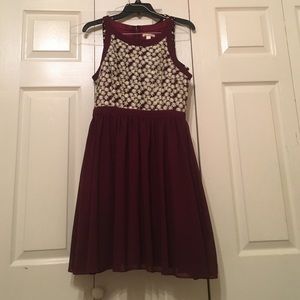 Garnet Embroidered Cocktail Dress