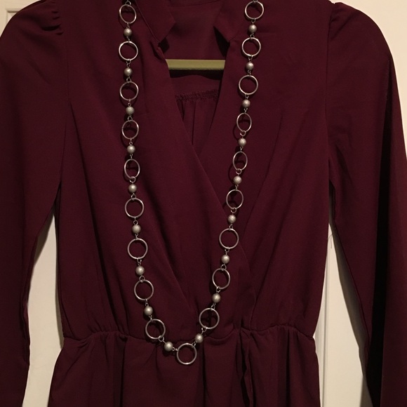 Long silver link necklace - Picture 2 of 3