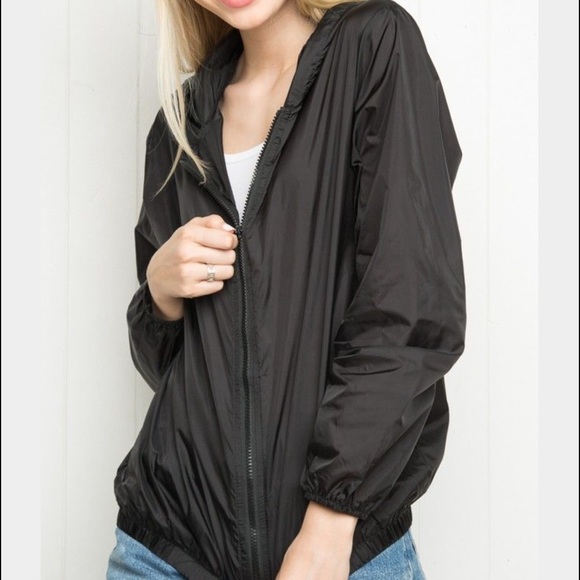 Brandy Melville Black Scar Windbreaker
