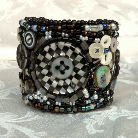 Reserve sale for hisflub Button cuff bracelet ooak