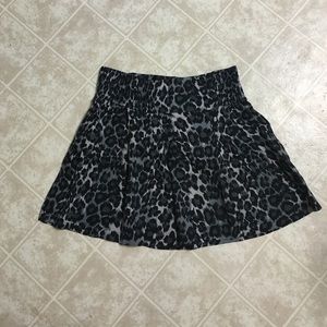 Grey leopard print skirt gap