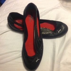 Black PUMA Winning Diva Bling Ballerina Flats