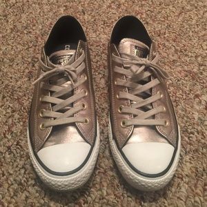 Bronze women's leather converse size 8