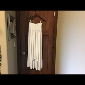 High/low shirt or strapless dress