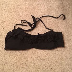 Black Ruffled Bandeau with removable straps